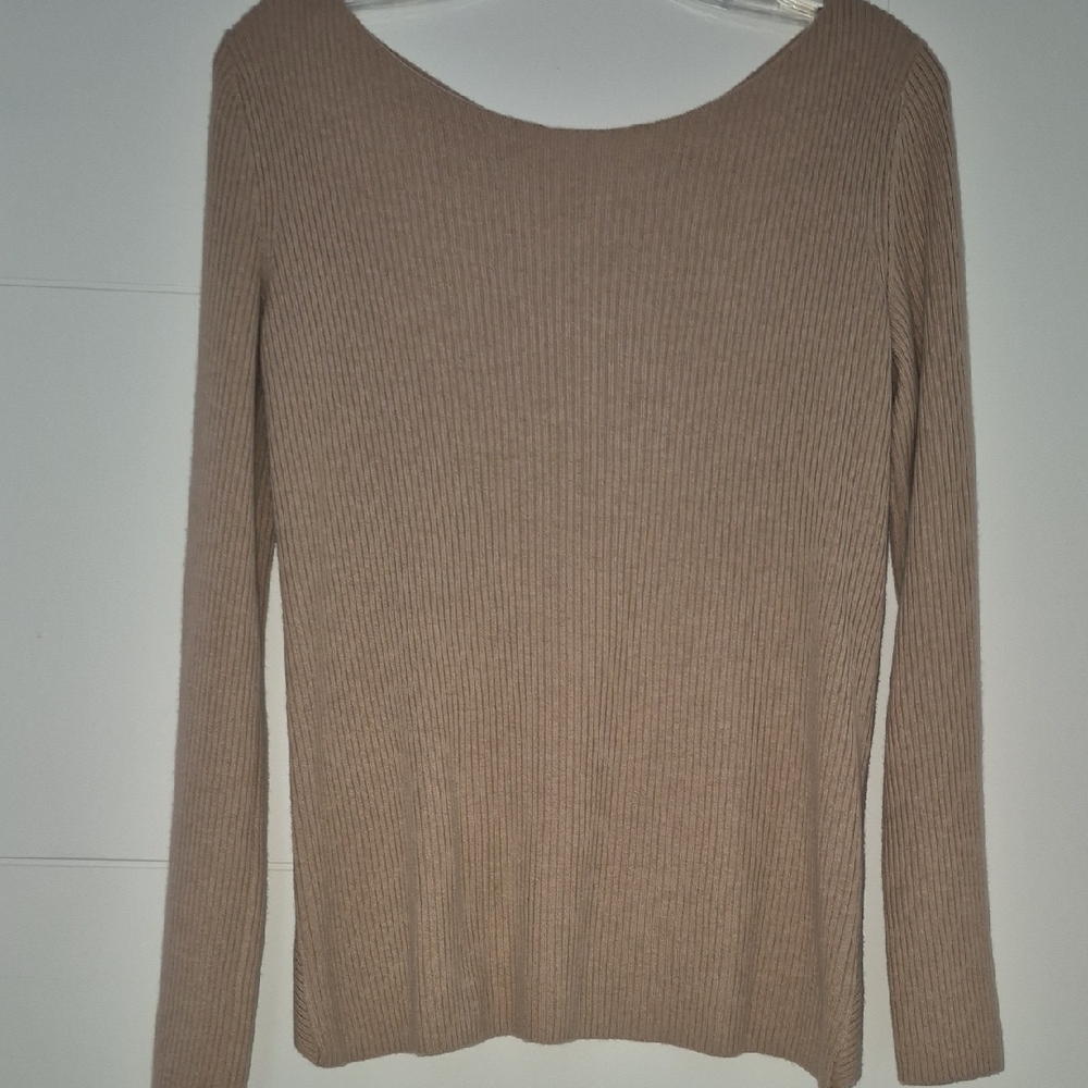 Babaton Ribbed Beige Sweater Size S